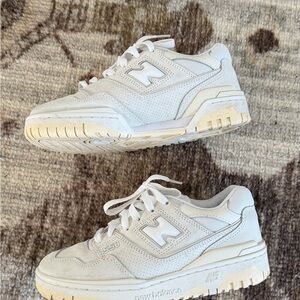 New Balance 550 Cream and White Sneakers